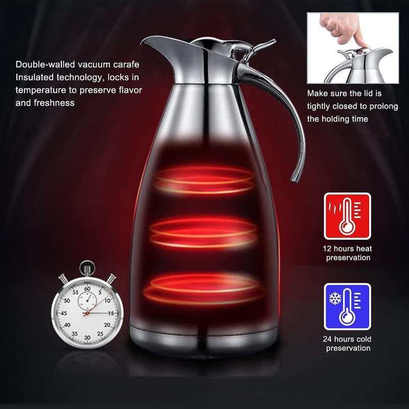 Carafe thermique en acier inoxydable 68 oz