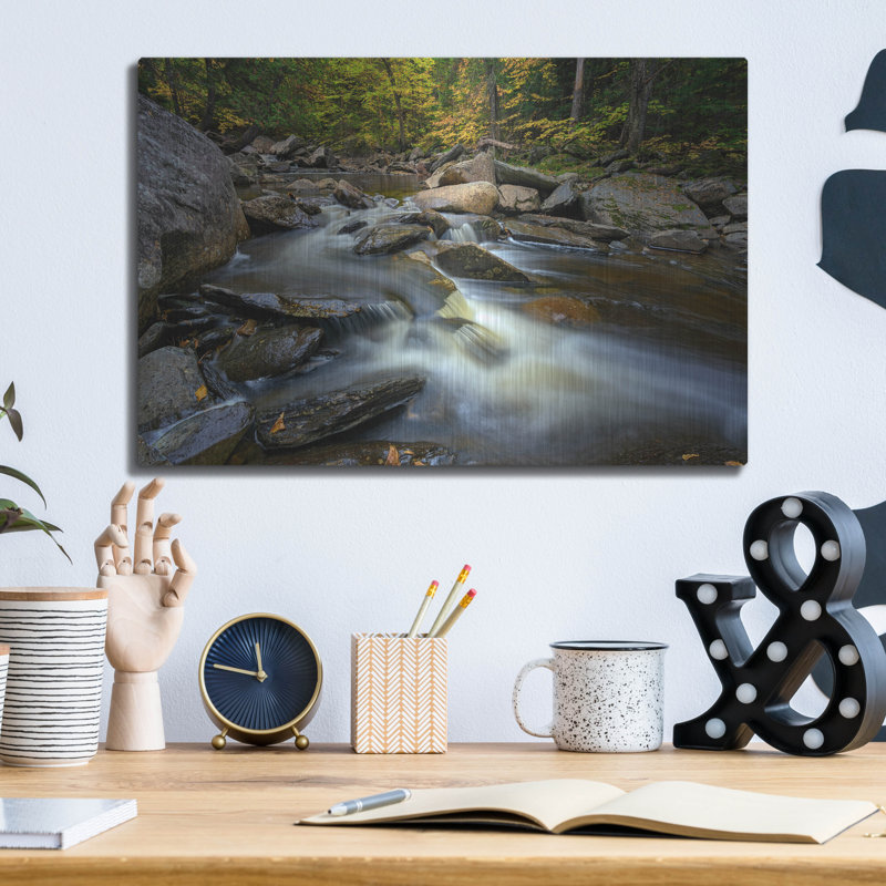 «Cascade Stream» par Rick Berk, art mural en métal, H 12 po x l 16 po