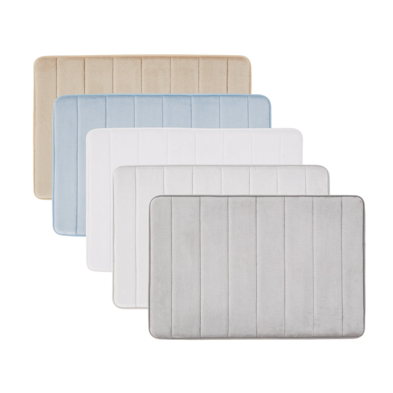Ensemble de 2 tapis de bain en mousse viscoélastique, Gris