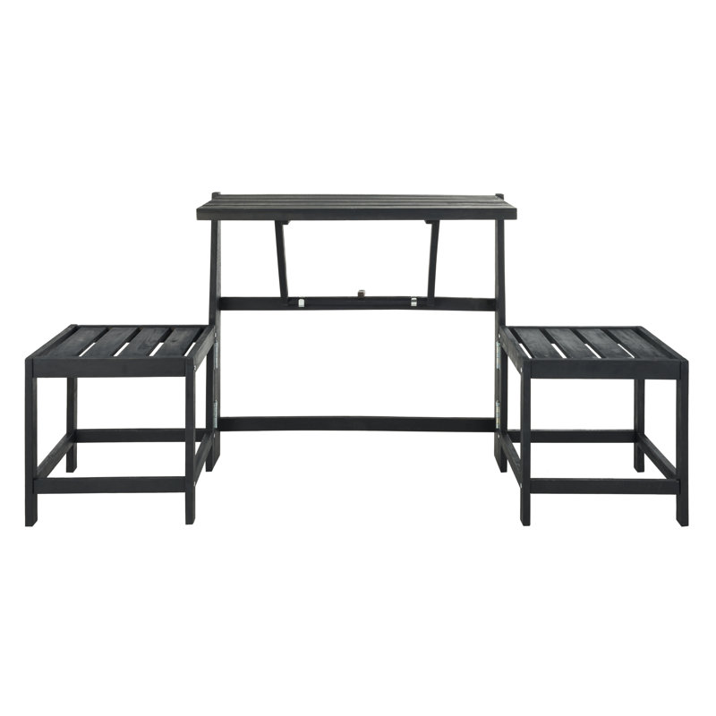 Banc convertible en bois Overs balcon, Gris Ardoise Foncé