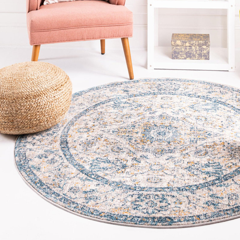 Gause Oriental Indoor Rug, Round 5'2"