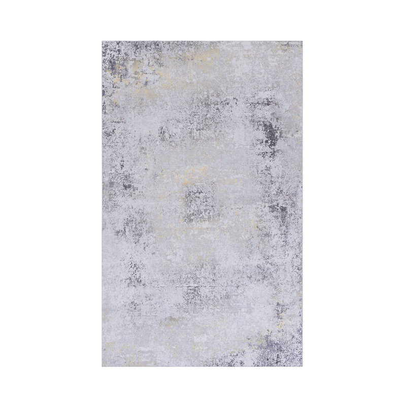 Area Rugs, Washable Rug, Low-Pile, Non-Slip, Non-Shedding, Foldable, Kid & Pet Friendly - Area Rugs for living room, bedroom, kitchen (Gray, 6' x 9')