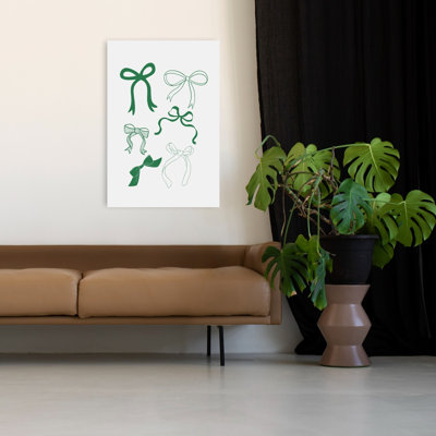 «Elegant Green Bows», impression murale abstraite contemporaine