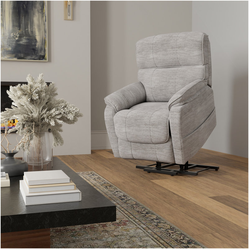 Fauteuil relevable moelleux en tissu colombe Lucie