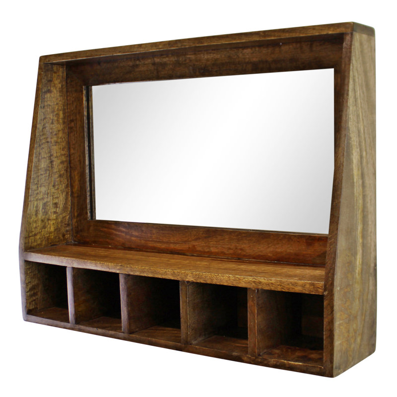 Haverhill Flat Mirror with Shelves