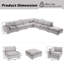 Canapé modulaire rembourré avec repose-pieds 7 pièces Nuccio-131635574