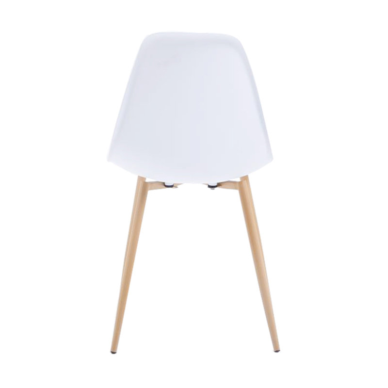 Plastic Dining Chairs with Iron Legs, White
