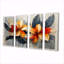 Été hibiscus dans une symphonie géométrique I - Hibiscus Wall Art - ensemble d'art mural traditionnel-1029012-1029008