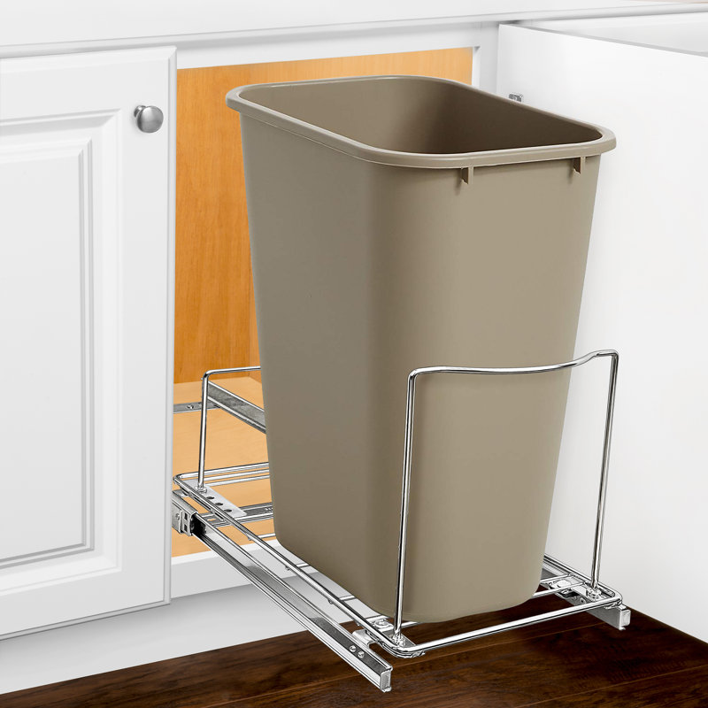 LYNK PROFESSIONAL 10"W x 21"D Pull Out Trash Can Under Cabinet Slide Out Organizer
