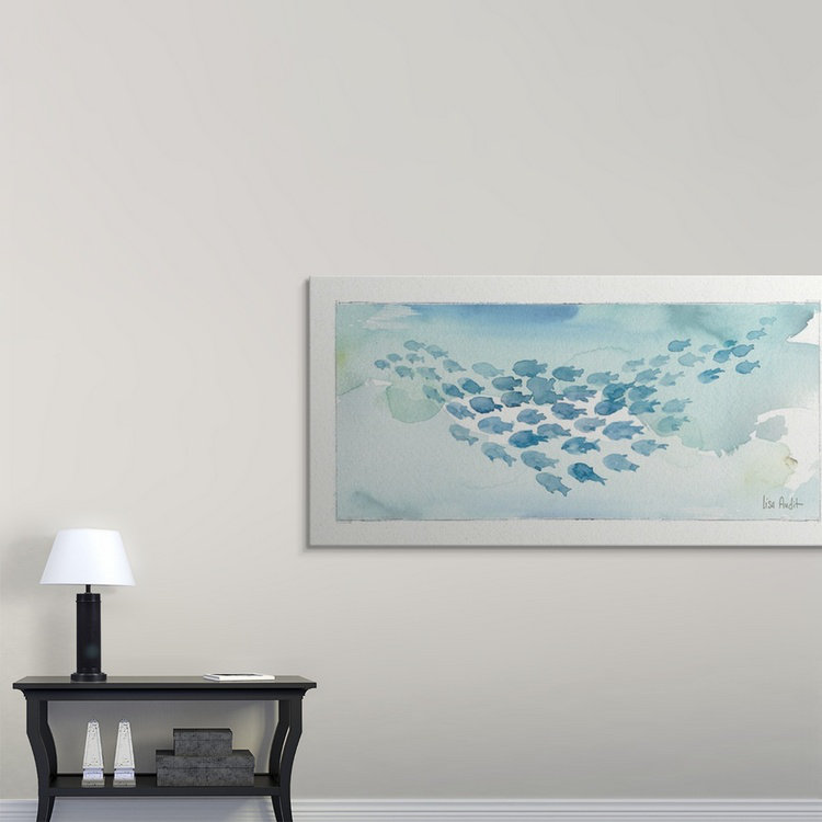 «Sea Life IV» par Lisa Audit, reproduction d'art, H 30 po x l 60 po, Toile tendue, Sans cadre