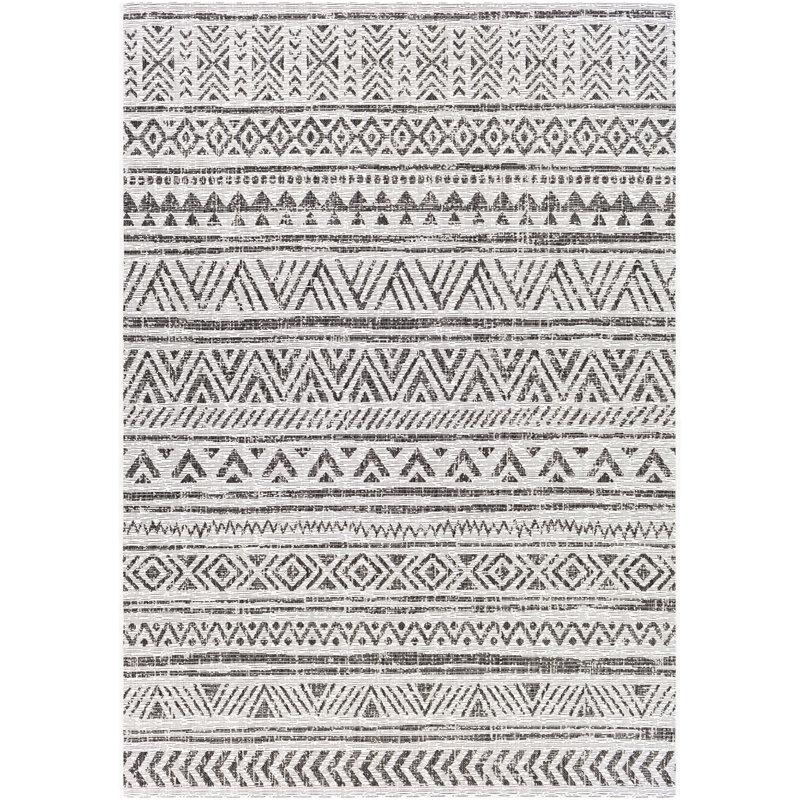 Indoor & Outdoor Modern Boho Yellow Rug, Rectangle 129 x 180cm