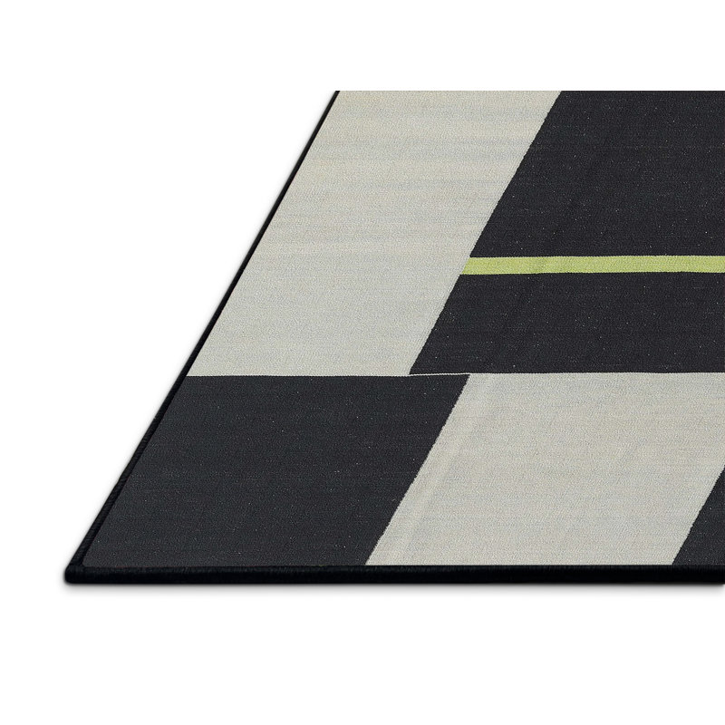 Tapis abstrait noir / gris, Rectangle 6 pi x 9 pi