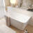 59.05“Rectangular Solid - Surface Freestanding Soaking Bathtub, Matte White, With An Overflow Hole