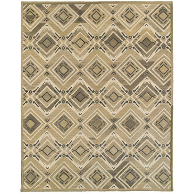 Tapis brun en laine géométrique Cecelia