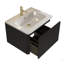 Meuble-lavabo flottant rayé 24 po avec lavabo en céramique, meuble-lavabo une pièce sans bonde, pré-assemblé