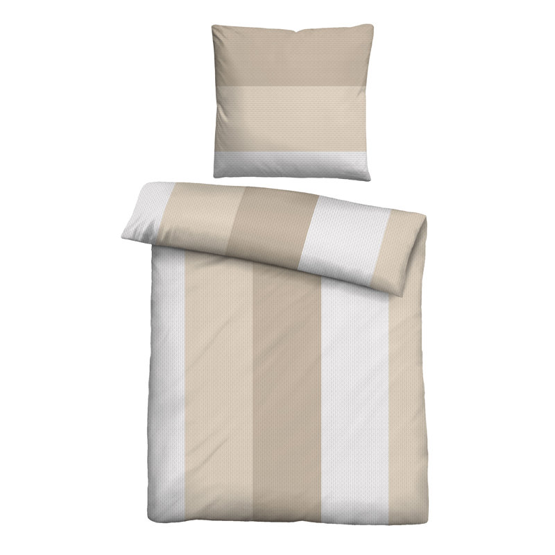 Traumhaft Schlafen - Castell -Markenbettwäsche Cotton Striped Duvet Cover with Pillow Shams