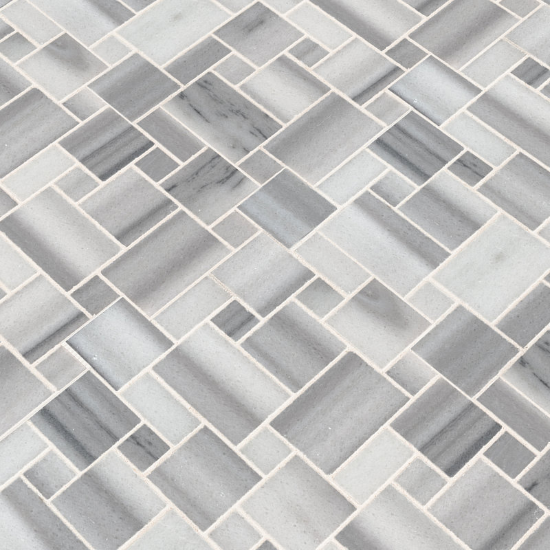 Carreau de mosaïque en marbre poli pour plancher et mur 12 po x 12 po Bergamo