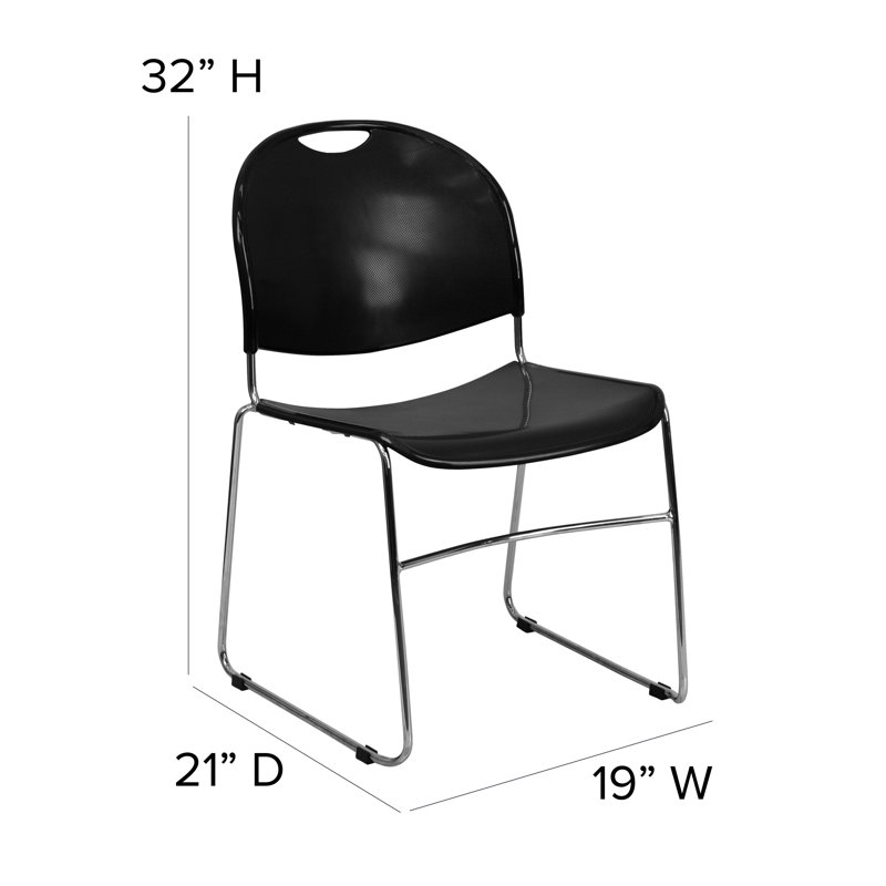 Chrome Frame Ergonomic Mid-Back Stackable Chair for Various Settings