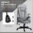 Massage Office Chair with 6-Point Vibration &amp; Lumbar Heat, High-Back Slate Gray | Polyester-522687451