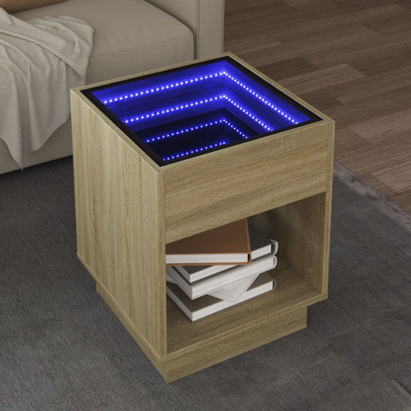 Dalten Coffee Table with Storage, 50cm H x 40cm L x 40cm W, Sonoma Oak