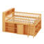 Lit mezzanine avec tablettes et armoire de rangement, structure de lit mezzanine basse en bois avec tête et échelle DEL-1740758259-1740758262