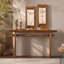 Console en MDF, table d'entrée étroite de 140 cm, table d'appoint minimaliste et rustique pour couloir avec double structure de support, montage facile pour le hall d'entrée, le salon ou le couloir.