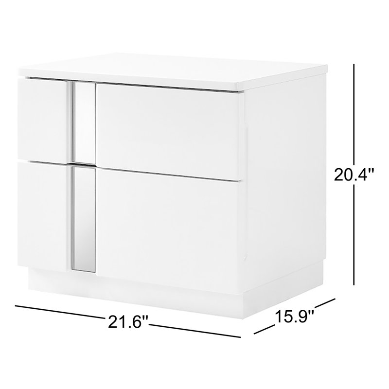 Augie 21.6'' W Nightstand, White