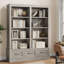 Bibliothèque de 64 po de hauteur avec 3 tiroirs de rangement, bibliothèque haute avec 4 tablettes ouvertes-1045933984