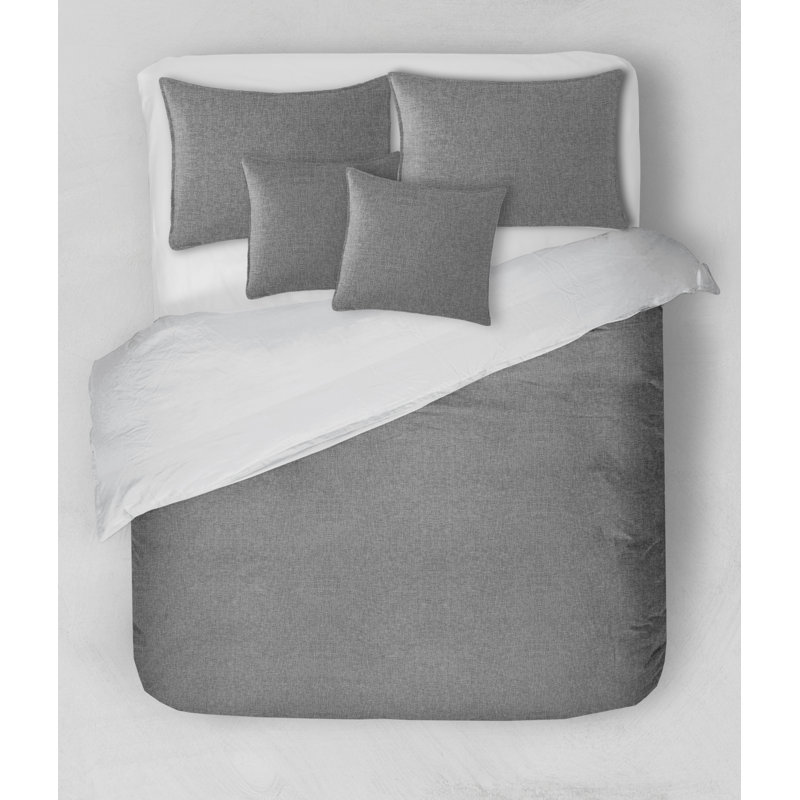 Ensemble de couvre-lit, Couvre-lit très grand + 2 taies décoratives + 2, Gris