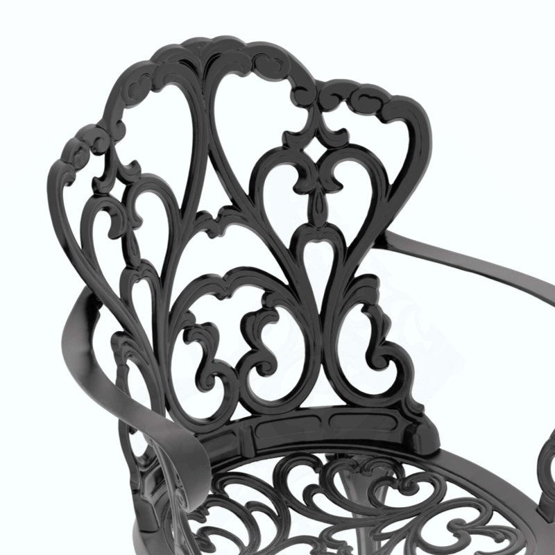 Ensemble de 7 pièces de mobilier de patio en aluminium coulé avec cadre et coussins de siège