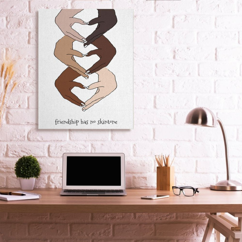 Impression d’art graphique, « Friendship Heart pose through Heart posture » par Lanie Loreth, Wrapped Canvas