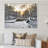 Wooden Bridge In Snow Winter River - Landscapes Canvas Wall Art-1587286285-1587286284