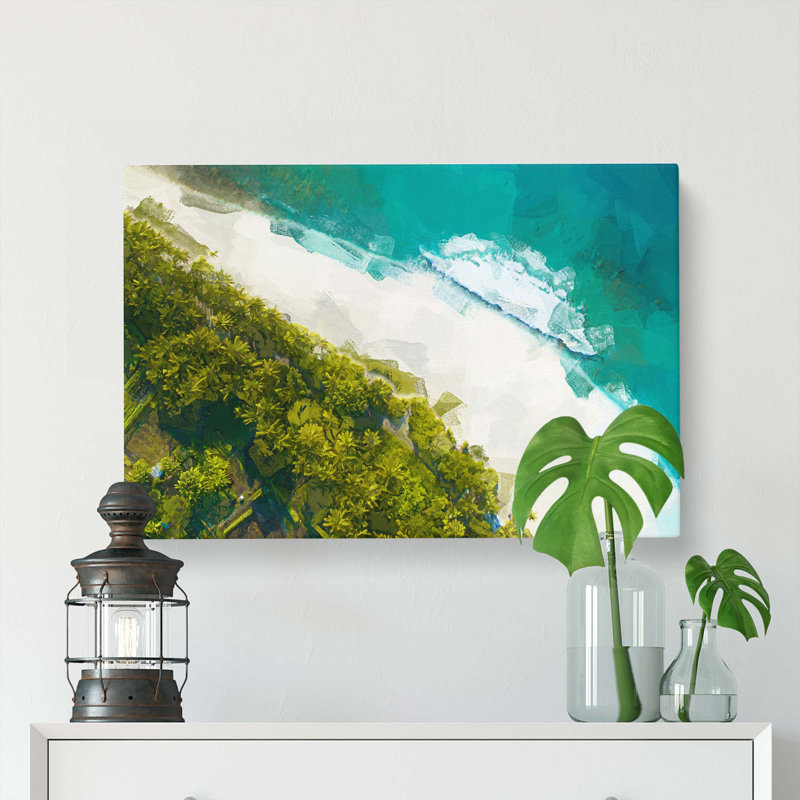 Beach View In The Maldives In Abstract - Wrapped Canvas Print, 35cm H x 50cm W x 3cm D