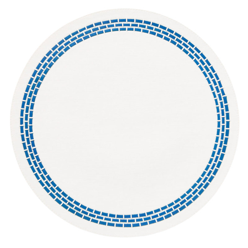 June Vinyl Round Placemats, Blue