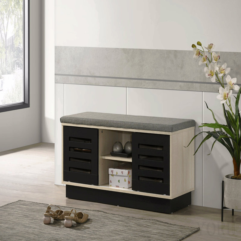 Armoire à chaussures avec portes coulissantes l 38,5 po en chêne