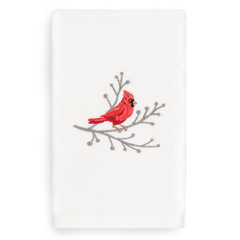 Christmas Midweight Hand Towel, White