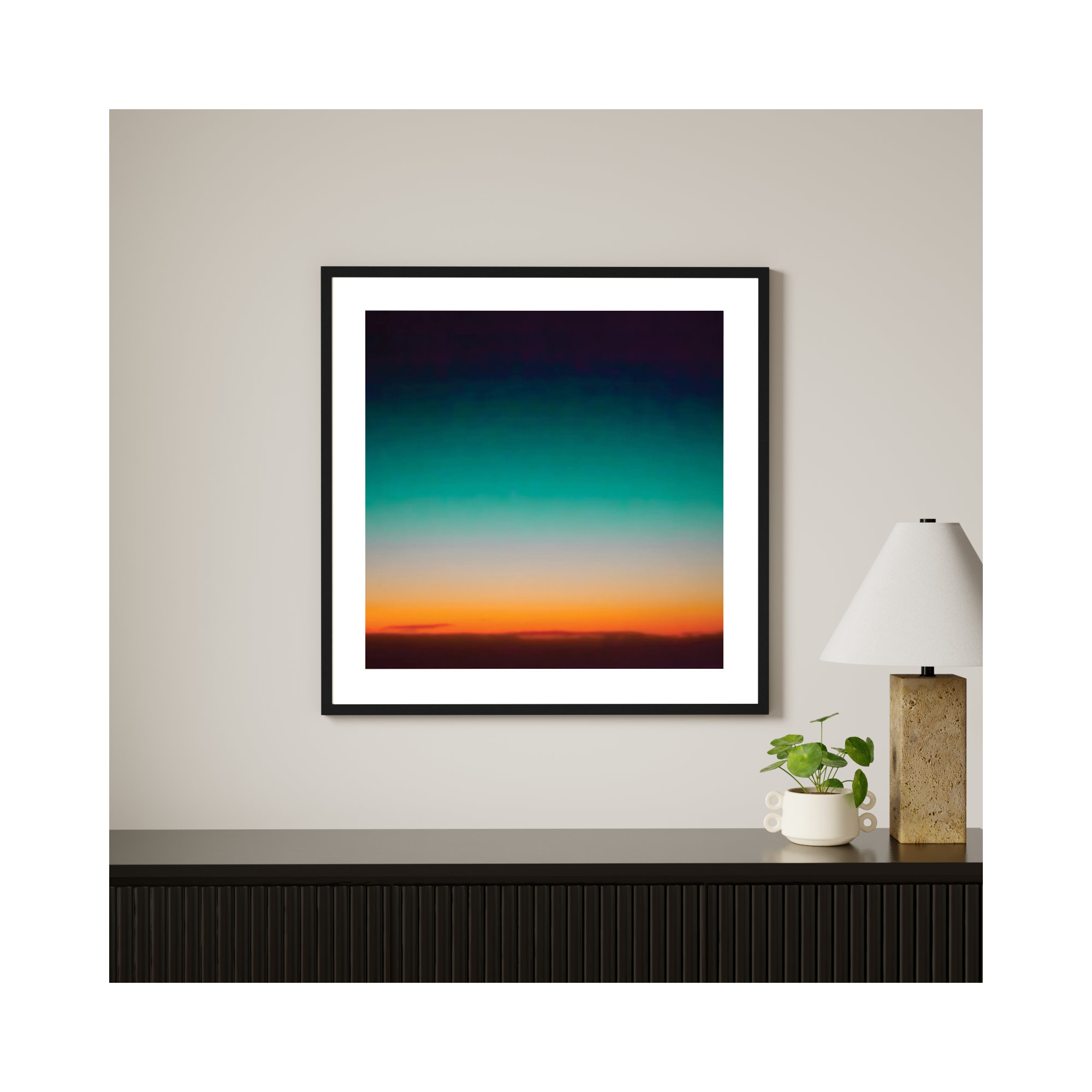 Sunrise Flying by Caroline Mint, Black, 41.25" H x 41.25" W x 0.88" D