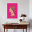 Iconic Queen, écouteurs, rose, portrait abstrait moderne, art mural-129091996
