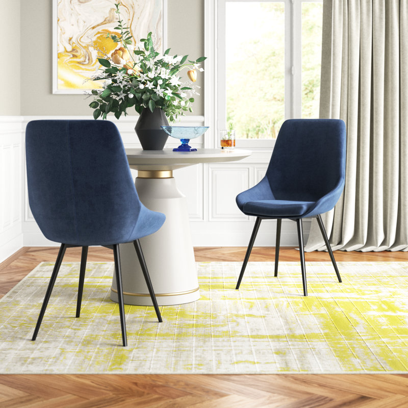 Veronica 18.5'' H Velvet Upholstered Side Chair, Blue