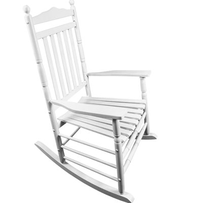 Balcony Porch Adult Rocking Chair - Constructed From Solid Wood, With Comfortable Seat And Armrest, Back Rest, Easy Assembly, 280Lbs Max Load Hardwood