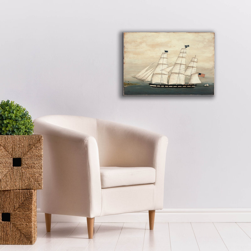 Art mural sur toile Breakwater Bay «Tall Ship 2» par David Carter, H 18 po x l 26 po x P 0,75 po