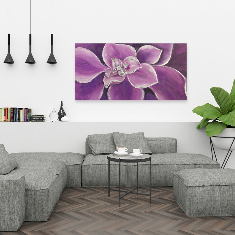 Purple flower closeup - Purple Office canvas for home decor