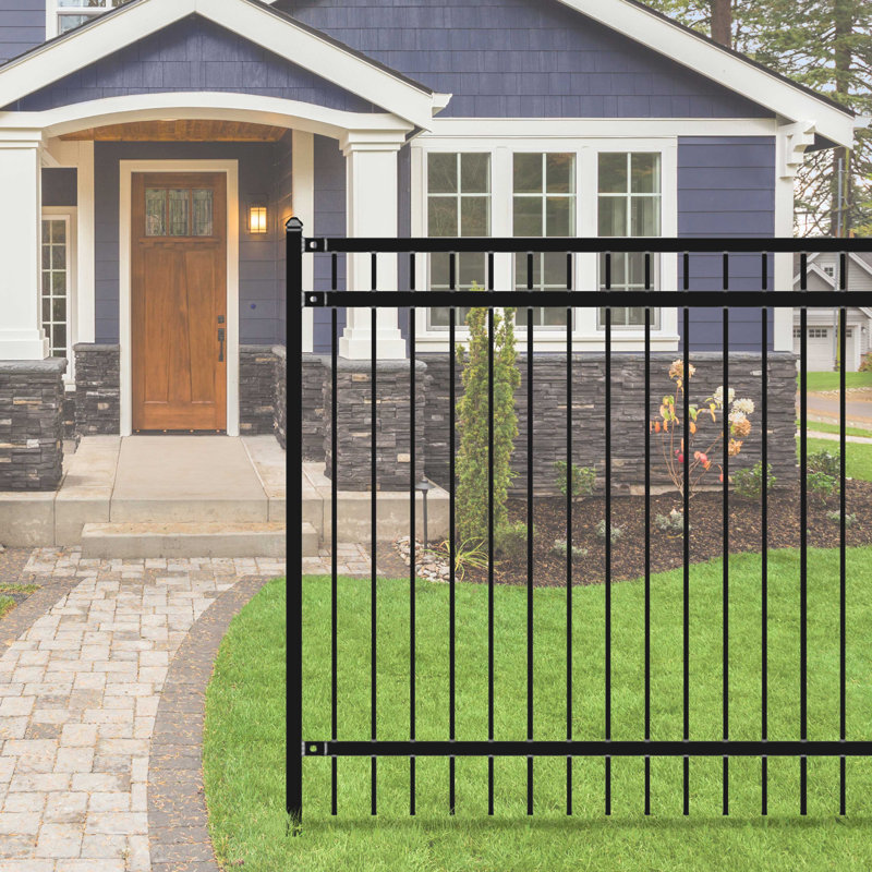 ALEKO 6 ft x 6 ft Black Powder-Coated Steel Fence Panel