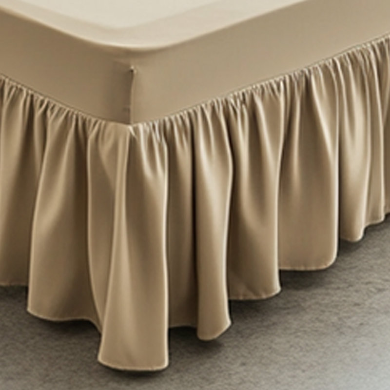 Beige Bed Skirt Dust Proof