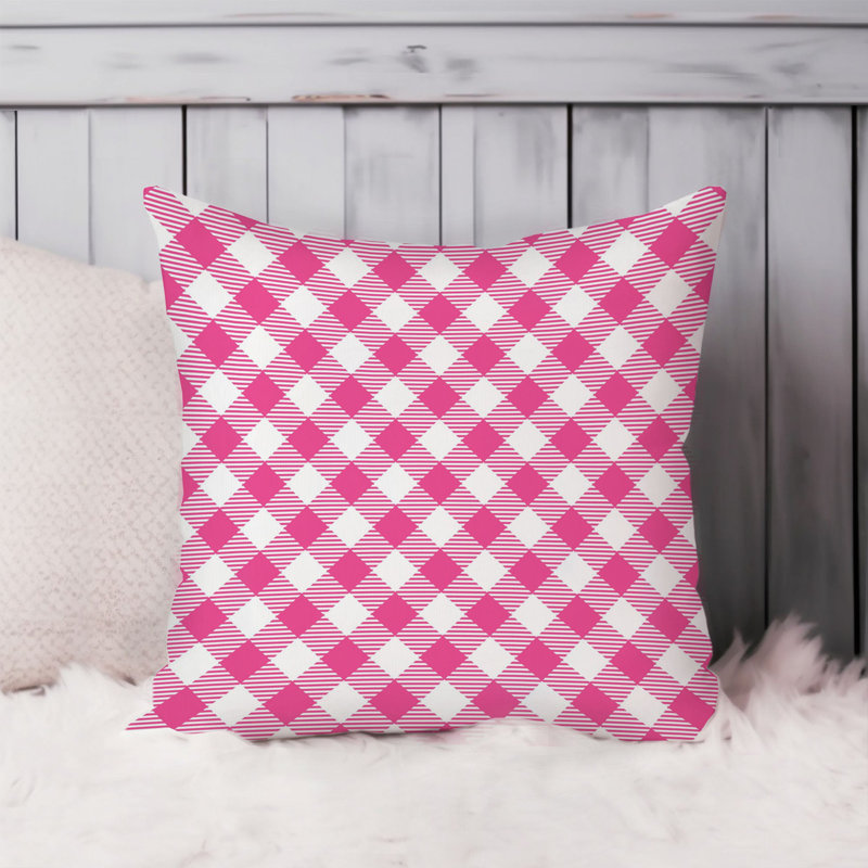 Abstract Pink Plaid Pattern IV Modern