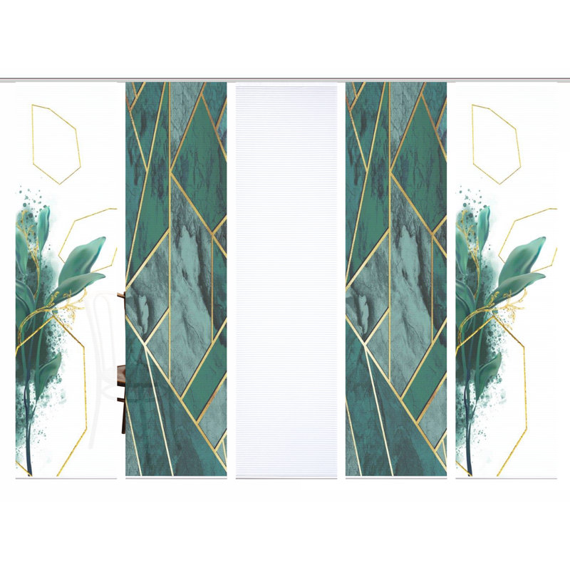 Semi Sheer Sliding Panel, Green