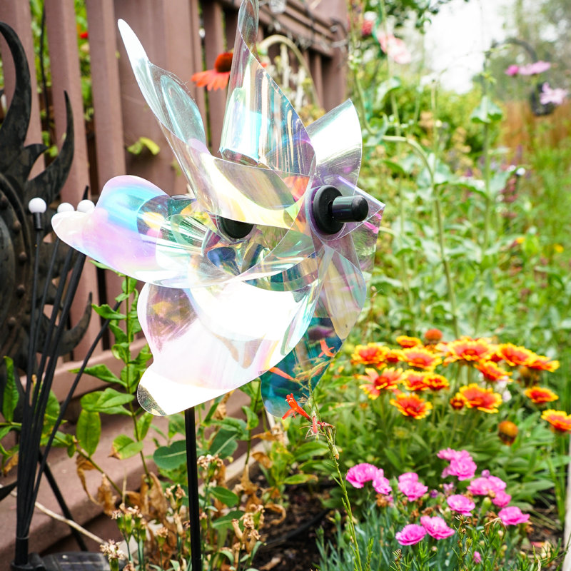 Iridescent Pinwheel Spinner, 30.5" H x 12" W x 8" D