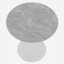 Table basse ronde avec plateau en marbre gris ardoise et blanc de 27,6 po, base Mid-Century, 4 sièges