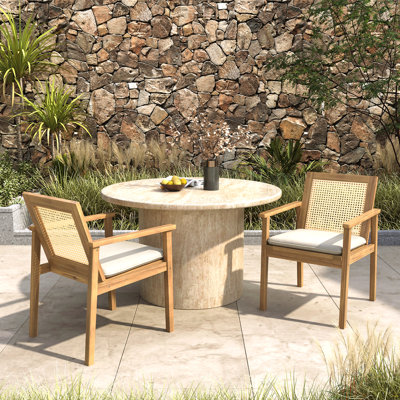 Preston Outdoor Dining Chair with Cushion(Set of 2)