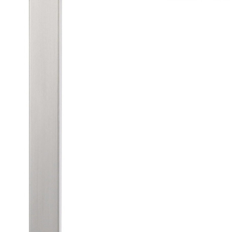 25" Nickel Metal Desk Lamp with White Rectangular Shade